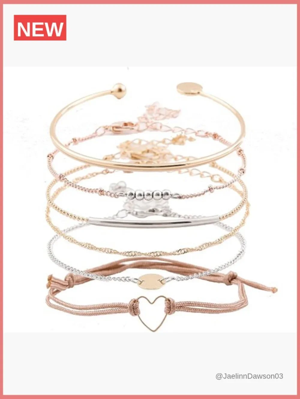 6-Piece Layered Beaded Bracelet Set Stackable Wrap Bangle Jewelry